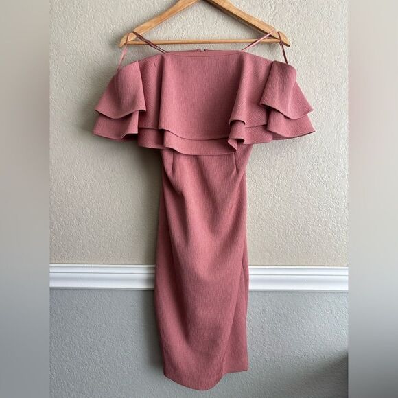 Keepsake Cold Shoulder Ruffle Dress Small - Picture 8 of 9